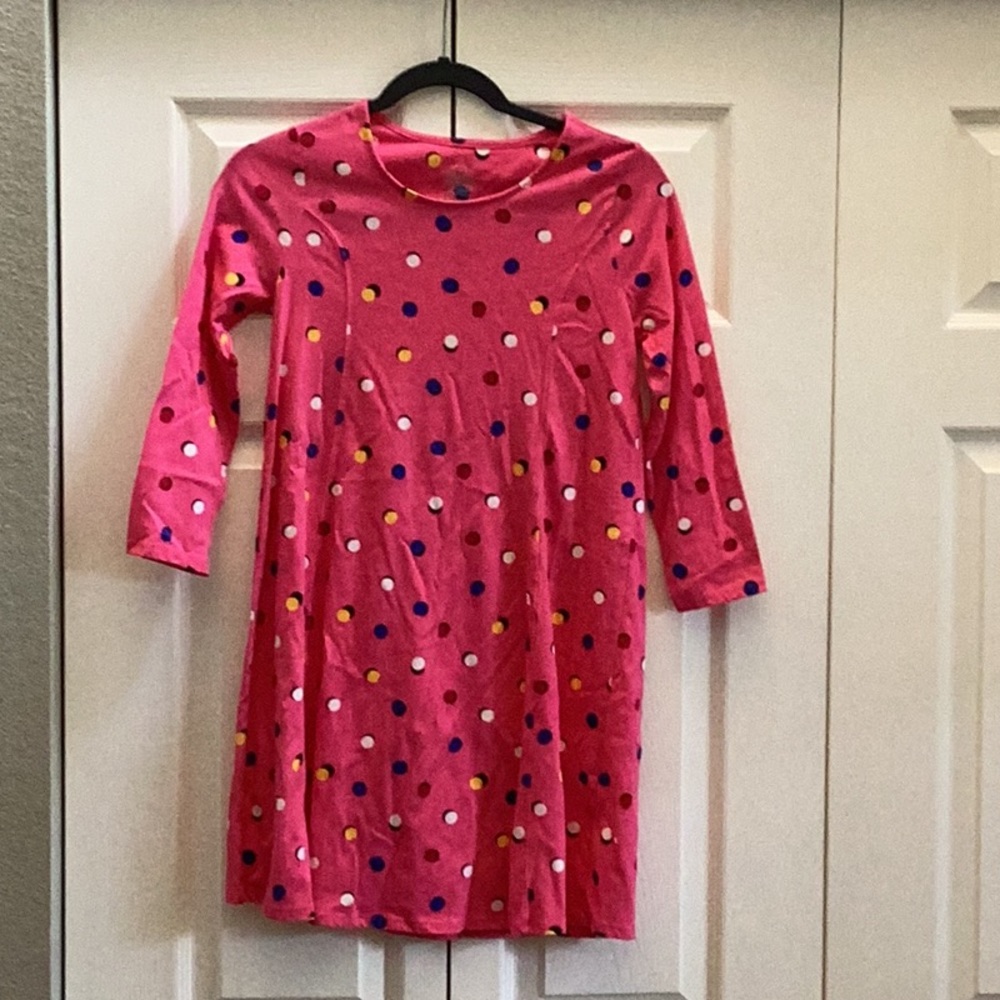 Girls XL Pink Dress with Polka Dots
